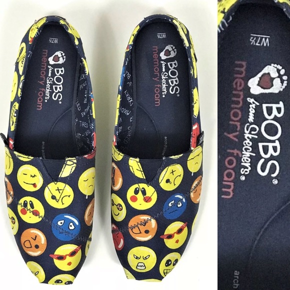Bobs Skechers Emoji Flats Memory Foam New - Picture 2 of 5
